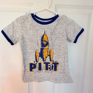 University of Pittsburgh Gray & Blue Kids' Rocket Tee Shirt - Size 2t